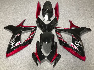 Rot & Schwarz Glänzend Design 2006-2007 Suzuki GSXR 600-750 Motorrad Verkleidung