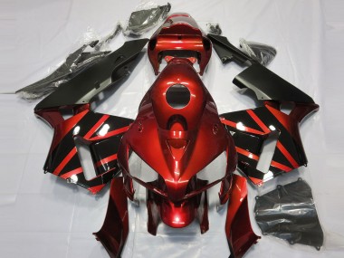 Rot & Schwarz Glänzendes Design 2005-2006 Honda CBR600RR Motorrad Verkleidung