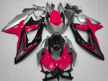 Rot & Silber 2008-2010 Suzuki GSXR 600-750 Motorrad Verkleidung