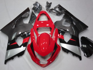 Rot & Silber Glänzend 2004-2005 Suzuki GSXR 600-750 Motorrad Verkleidung
