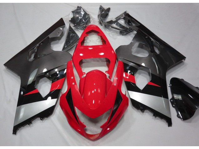 Rot & Silber Glänzend 2004-2005 Suzuki GSXR 600-750 Motorrad Verkleidung Rot & Silber Glänzend 2004-2005 Suzuki GSXR 600-750 Motorrad Verkleidung