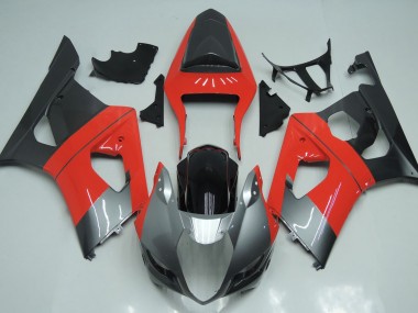 Rot-Silber & Schwarz 2003-2004 Suzuki GSXR 1000 Motorrad Verkleidung