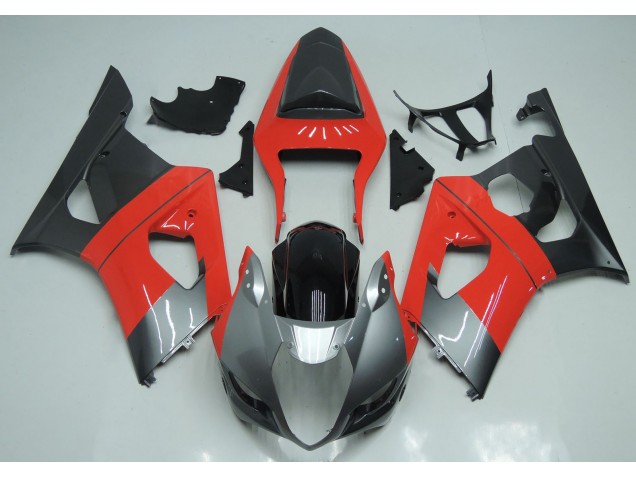 Rot-Silber & Schwarz 2003-2004 Suzuki GSXR 1000 Motorrad Verkleidung Rot-Silber & Schwarz 2003-2004 Suzuki GSXR 1000 Motorrad Verkleidung