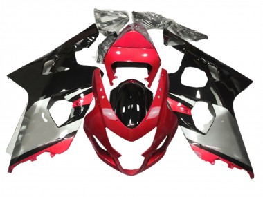 Rot-Silber & Schwarz 2004-2005 Suzuki GSXR 600-750 Motorrad Verkleidung