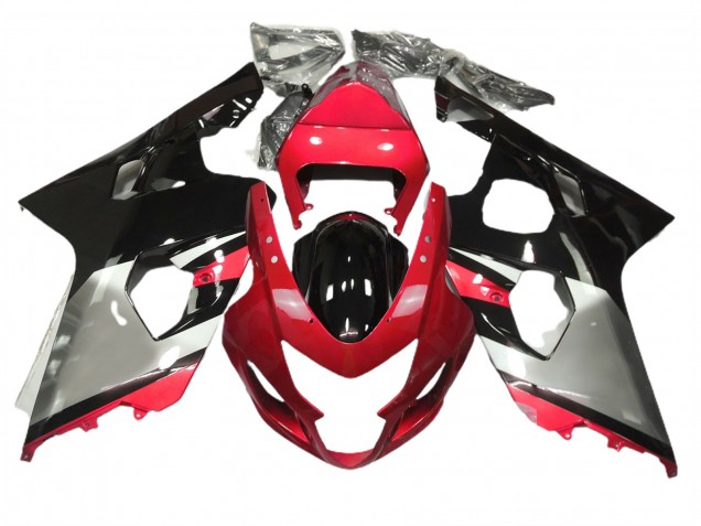 Rot-Silber & Schwarz 2004-2005 Suzuki GSXR 600-750 Motorrad Verkleidung Rot-Silber & Schwarz 2004-2005 Suzuki GSXR 600-750 Motorrad Verkleidung