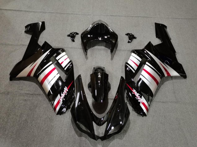 Rot-Silber & Schwarz 2007-2008 Kawasaki ZX6R Motorrad Verkleidung Rot-Silber & Schwarz 2007-2008 Kawasaki ZX6R Motorrad Verkleidung