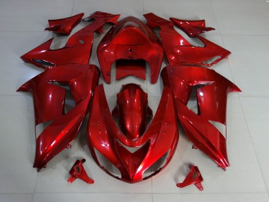 Rot Tiefglanz 2006-2007 Kawasaki ZX10R Motorrad Verkleidung