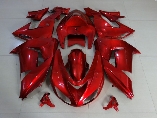 Rot Tiefglanz 2006-2007 Kawasaki ZX10R Motorrad Verkleidung Rot Tiefglanz 2006-2007 Kawasaki ZX10R Motorrad Verkleidung