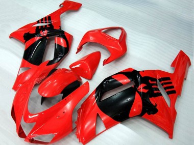 Rot Totenkopf 2007-2008 Kawasaki ZX6R Motorrad Verkleidung