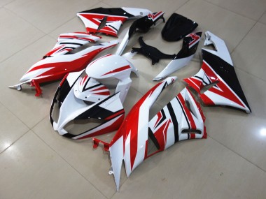 Rot-Weiß-Zag 2009-2012 Kawasaki ZX6R Motorrad Verkleidung