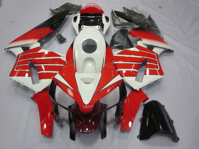 Rot & Weißer Breiter Streifen 2005-2006 Honda CBR600RR Motorrad Verkleidung Rot & Weißer Breiter Streifen 2005-2006 Honda CBR600RR Motorrad Verkleidung