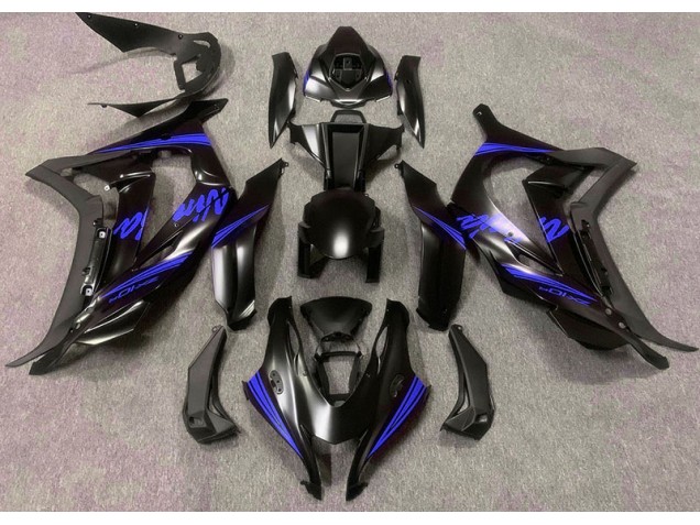 Satinschwarz & Blau 2016-2019 Kawasaki ZX10R Motorrad Verkleidung Satinschwarz & Blau 2016-2019 Kawasaki ZX10R Motorrad Verkleidung