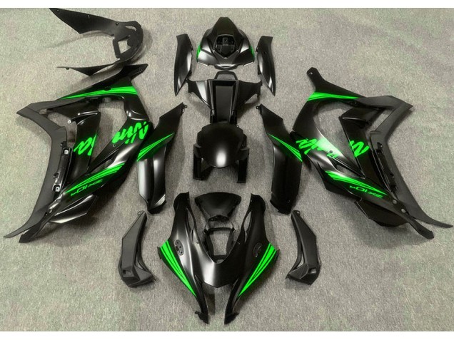 Satinschwarz & Grün 2016-2019 Kawasaki ZX10R Motorrad Verkleidung Satinschwarz & Grün 2016-2019 Kawasaki ZX10R Motorrad Verkleidung