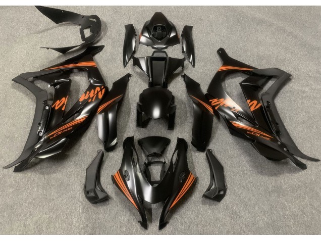 Satinschwarz & Orange 2016-2019 Kawasaki ZX10R Motorrad Verkleidung Satinschwarz & Orange 2016-2019 Kawasaki ZX10R Motorrad Verkleidung