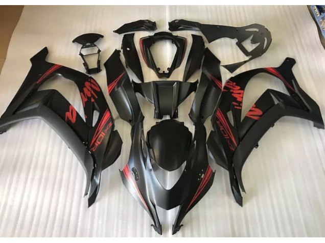 Satinschwarz & Rot 2016-2019 Kawasaki ZX10R Motorrad Verkleidung Satinschwarz & Rot 2016-2019 Kawasaki ZX10R Motorrad Verkleidung