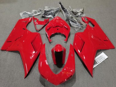 Schlichte Glanz Rot 2007-2014 Ducati 848 1098 1198 Motorrad Verkleidung