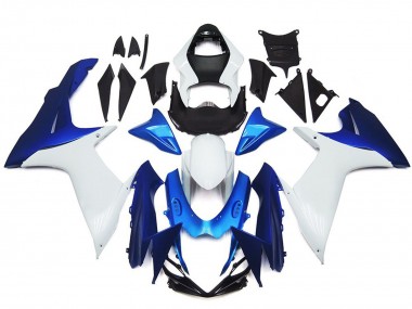 Schlichte Weißes & Blaues Stil Kit 2011-2024 Suzuki GSXR 600-750 Motorrad Verkleidung