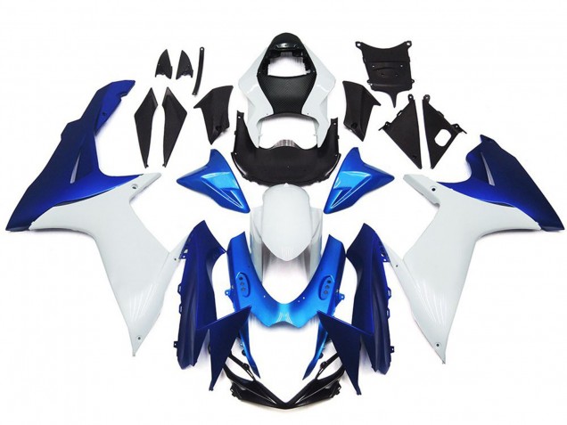 Schlichte Weißes & Blaues Stil Kit 2011-2024 Suzuki GSXR 600-750 Motorrad Verkleidung Schlichte Weißes & Blaues Stil Kit 2011-2024 Suzuki GSXR 600-750 Motorrad Verkleidung