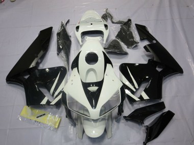 Schwarz & Weiß 2005-2006 Honda CBR600RR Motorrad Verkleidung