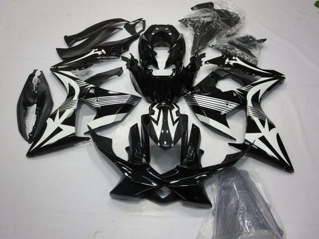 Schwarz & Weiß 2009-2016 Suzuki GSXR 1000 Motorrad Verkleidung