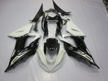 Schwarz & Weiß 2013-2018 Kawasaki ZX6R Motorrad Verkleidung