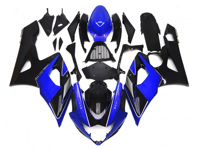 Schwarz & Blau Glänzend Mit Silber 2005-2006 Suzuki GSXR 1000 Motorrad Verkleidung Schwarz & Blau Glänzend Mit Silber 2005-2006 Suzuki GSXR 1000 Motorrad Verkleidung