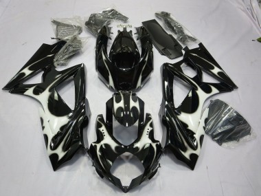Schwarz-Weiß-Design 2008-2010 Suzuki GSXR 600-750 Motorrad Verkleidung
