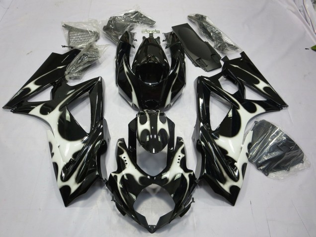 Schwarz-Weiß-Design 2008-2010 Suzuki GSXR 600-750 Motorrad Verkleidung Schwarz-Weiß-Design 2008-2010 Suzuki GSXR 600-750 Motorrad Verkleidung