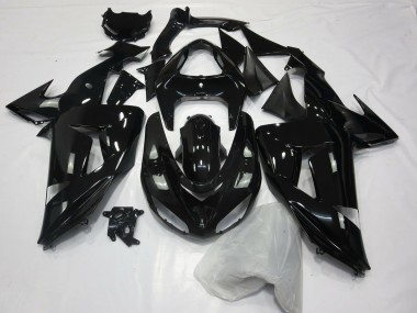 Schwarz-Einfarbig Glänzend 2006-2007 Kawasaki ZX10R Motorrad Verkleidung