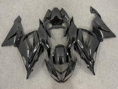 Schwarz-Einfarbig Glänzend 2013-2018 Kawasaki ZX6R Motorrad Verkleidung
