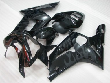 Schwarz Flamme 2003-2004 Kawasaki ZX6R Motorrad Verkleidung