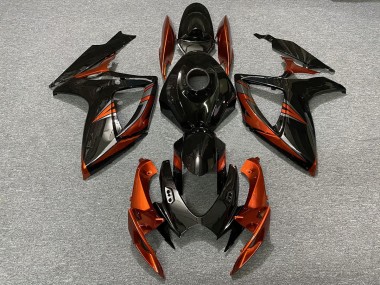 Schwarz & Gebranntes Orange 2006-2007 Suzuki GSXR 600-750 Motorrad Verkleidung