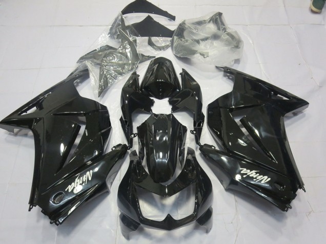 Schwarz Glanz (Custom) 2008-2012 Kawasaki Ninja 250 Motorrad Verkleidung Schwarz Glanz (Custom) 2008-2012 Kawasaki Ninja 250 Motorrad Verkleidung