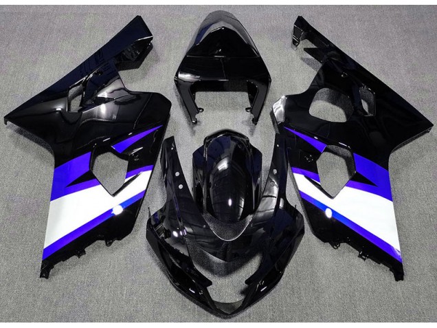 Schwarz Glänzend & Blau 2004-2005 Suzuki GSXR 600-750 Motorrad Verkleidung Schwarz Glänzend & Blau 2004-2005 Suzuki GSXR 600-750 Motorrad Verkleidung