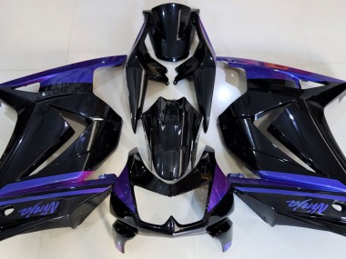 Schwarz Glänzend & Blau 2008-2012 Kawasaki Ninja 250 Motorrad Verkleidung