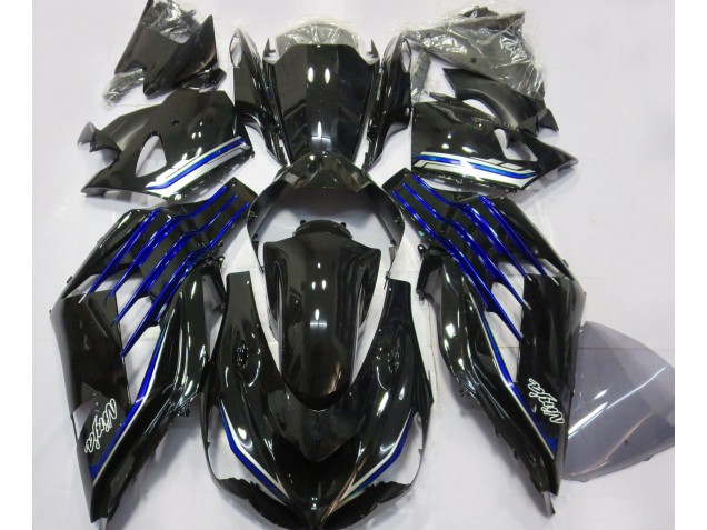 Schwarz Glänzend & Blau 2012-2021 Kawasaki ZX14R Motorrad Verkleidung Schwarz Glänzend & Blau 2012-2021 Kawasaki ZX14R Motorrad Verkleidung