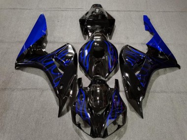 Schwarz Glänzend Blau Flame 2006-2007 Honda CBR1000RR Motorrad Verkleidung