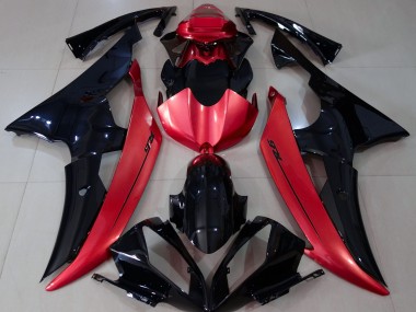 Schwarz Glänzend & Bonbonrot 2008-2016 Yamaha R6 Motorrad Verkleidung