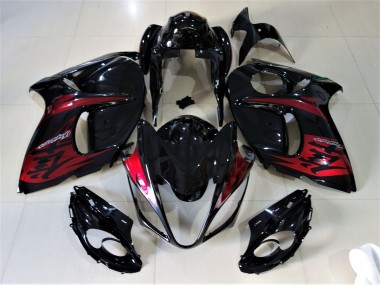 Schwarz Glänzend & Bonbonrot 2008-2020 Suzuki GSXR 1300 Motorrad Verkleidung