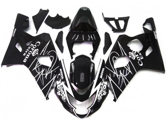 Schwarz Glänzend Corona Stil 2004-2005 Suzuki GSXR 600-750 Motorrad Verkleidung Schwarz Glänzend Corona Stil 2004-2005 Suzuki GSXR 600-750 Motorrad Verkleidung