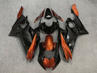 Schwarz Glänzend & Gebranntes Orange 2017-2021 Yamaha R6 Motorrad Verkleidung