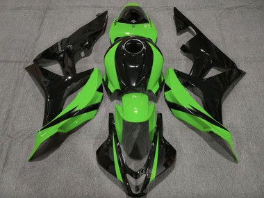 Schwarz Glänzend & Grün 2007-2008 Honda CBR600RR Motorrad Verkleidung