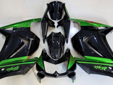 Schwarz Glänzend & Grün 2008-2012 Kawasaki Ninja 250 Motorrad Verkleidung