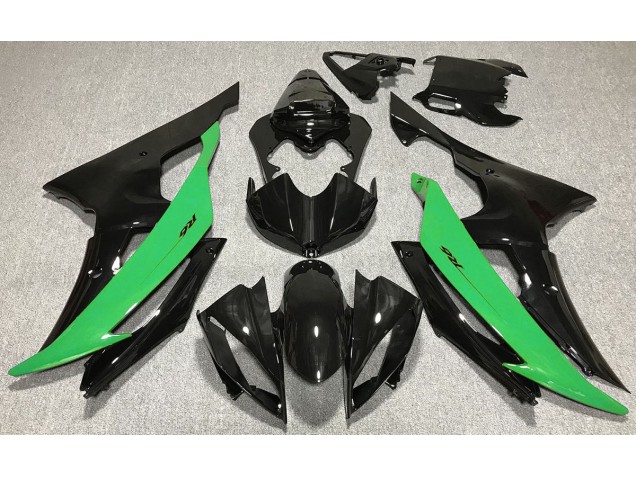 Schwarz Glänzend & Grün 2008-2016 Yamaha R6 Motorrad Verkleidung Schwarz Glänzend & Grün 2008-2016 Yamaha R6 Motorrad Verkleidung