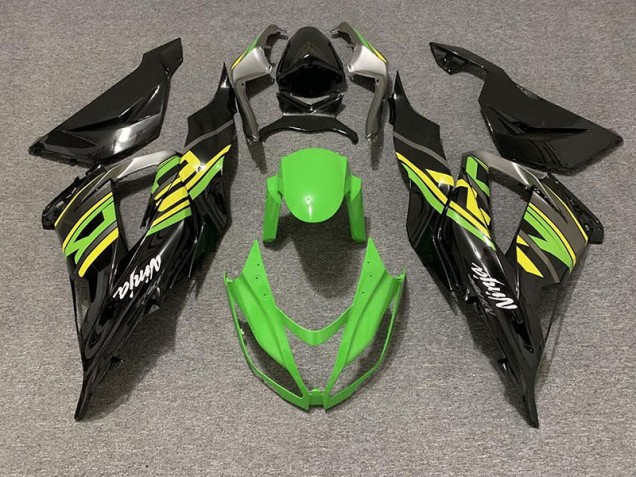 Schwarz Glänzend & Grünes Rennen 2013-2018 Kawasaki ZX6R Motorrad Verkleidung Schwarz Glänzend & Grünes Rennen 2013-2018 Kawasaki ZX6R Motorrad Verkleidung