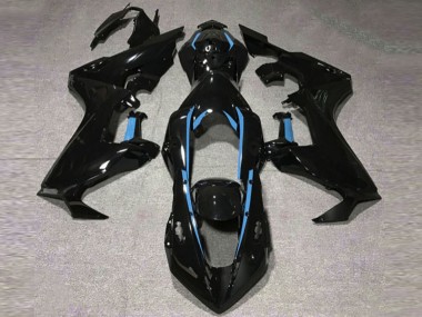 Schwarz Glänzend & Hellblaues Futter 2017-2023 Honda CBR1000RR Motorrad Verkleidung