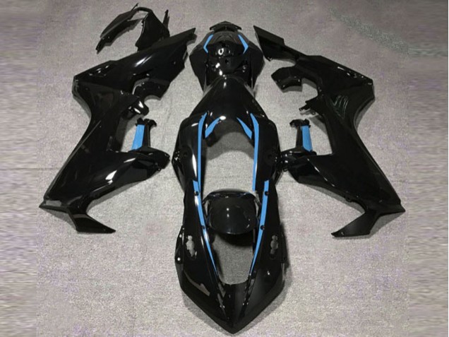 Schwarz Glänzend & Hellblaues Futter 2017-2023 Honda CBR1000RR Motorrad Verkleidung Schwarz Glänzend & Hellblaues Futter 2017-2023 Honda CBR1000RR Motorrad Verkleidung