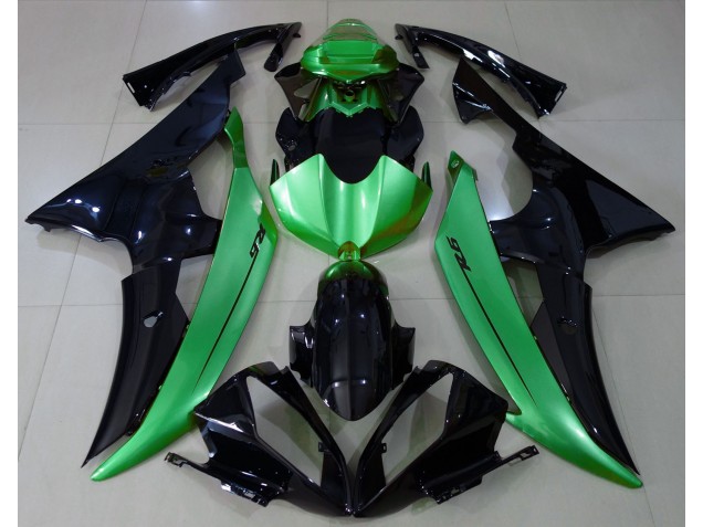Schwarz Glänzend & Hellgrün 2008-2016 Yamaha R6 Motorrad Verkleidung Schwarz Glänzend & Hellgrün 2008-2016 Yamaha R6 Motorrad Verkleidung