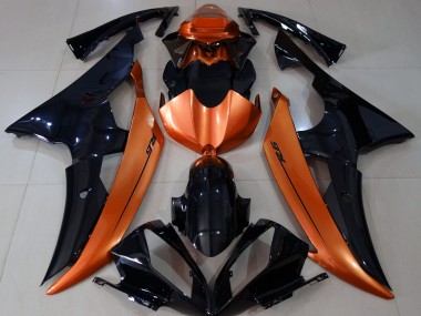 Schwarz Glänzend & Hellorange 2008-2016 Yamaha R6 Motorrad Verkleidung