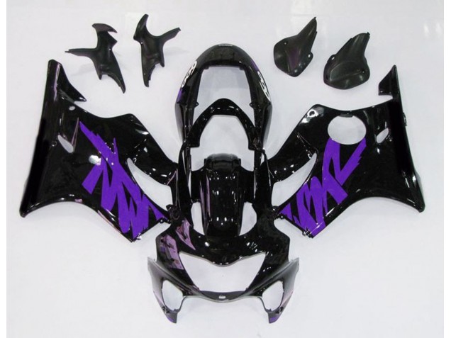 Schwarz Glänzend & Lila 1999-2000 Honda CBR600 F4 Motorrad Verkleidung Schwarz Glänzend & Lila 1999-2000 Honda CBR600 F4 Motorrad Verkleidung